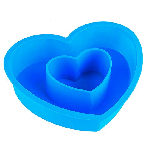 Fine Décor FINEDECOR Silicone Bakeware Heart in Heart Cake Pan/Cake/Jelly/Pudding/Mousse Making Mould (Microwave-Oven-Freezer-Dishwasher Safe Re-Useable), FD 3184 - Image 1