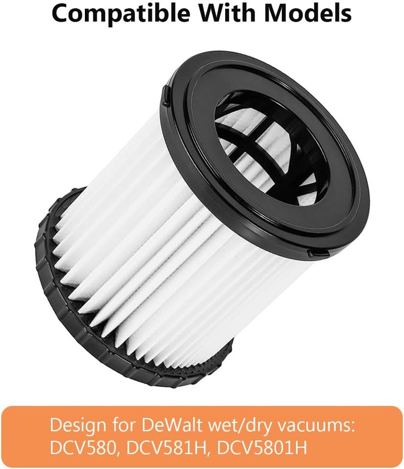 MZY LLC 4 حزمة DCV5801H مرشح فراغ HEPA بديل لـ DEWALT DCV580 DCV581H DCV5801H مكنسة كهربائية 20V MAX رطبة/جافة، قابلة للغسل وإعادة الاستخدام - Image 3
