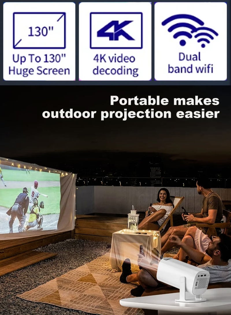 DBLEW HD Smart Projector  Android 11 Portable Mini Projector with 10,000 Built-In Games, 130" Display, WiFi & Bluetooth, Home Theater & Mobile Screen Mirroring - Image 3
