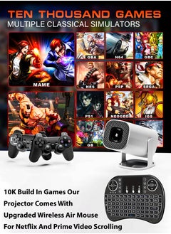 DBLEW HD Smart Projector P30 MAX 210ANSI Lumens Android 11 Portable Mini Cinema Ultra HD Gaming Projector 130 Inches Screen Display Lamp 4K Home Movie Theater Gaming Video Presentations Home Entertainment 180 Degree Rotating Screen Mobile Phone Projection 10K Built In Games  - Image 2