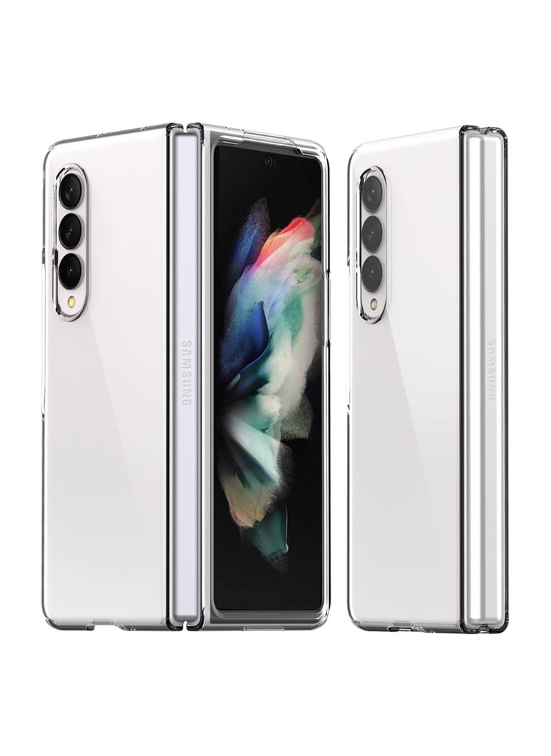 araree araree Nukin Samsung Galaxy Z Fold 3 Case, Clear Case Cover Transparent Ultra Thin Cover Slim Sturdy Hard PC Phone Case Minimalist Solid Sleek Designed for Galaxy Z Fold 3 5G(2021) - Clear  - Image 1