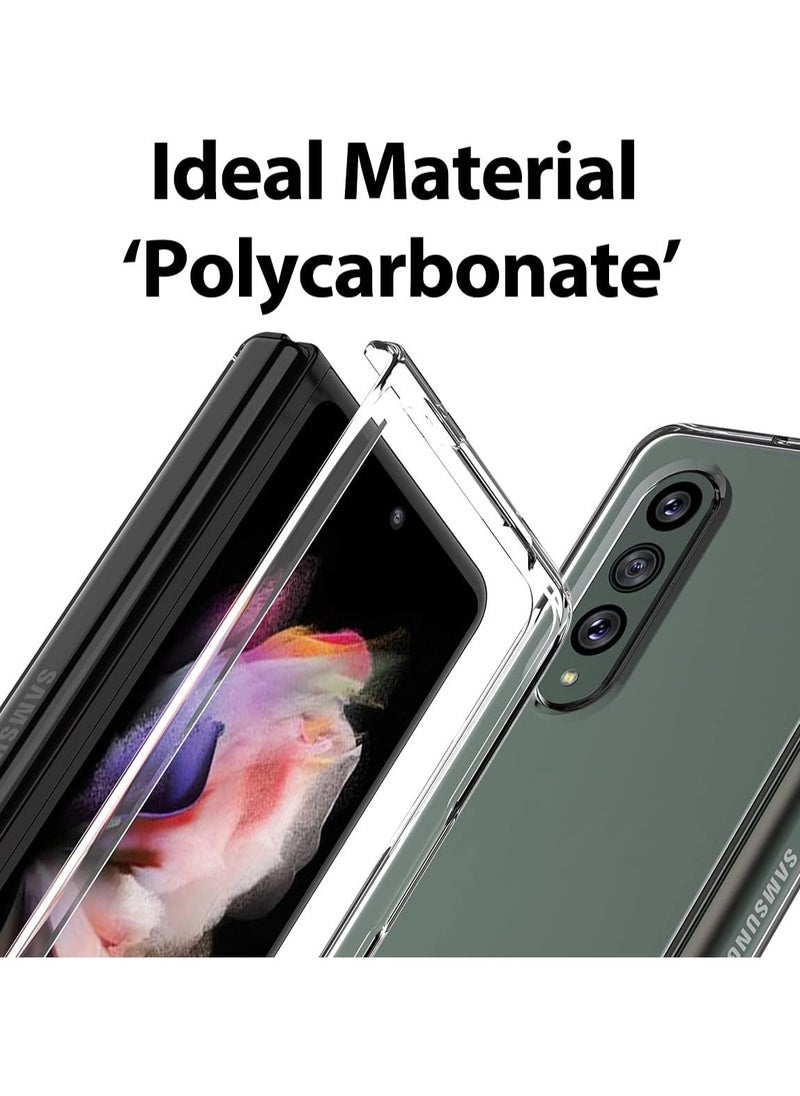 araree araree Nukin Samsung Galaxy Z Fold 3 Case, Clear Case Cover Transparent Ultra Thin Cover Slim Sturdy Hard PC Phone Case Minimalist Solid Sleek Designed for Galaxy Z Fold 3 5G(2021) - Clear  - Image 2