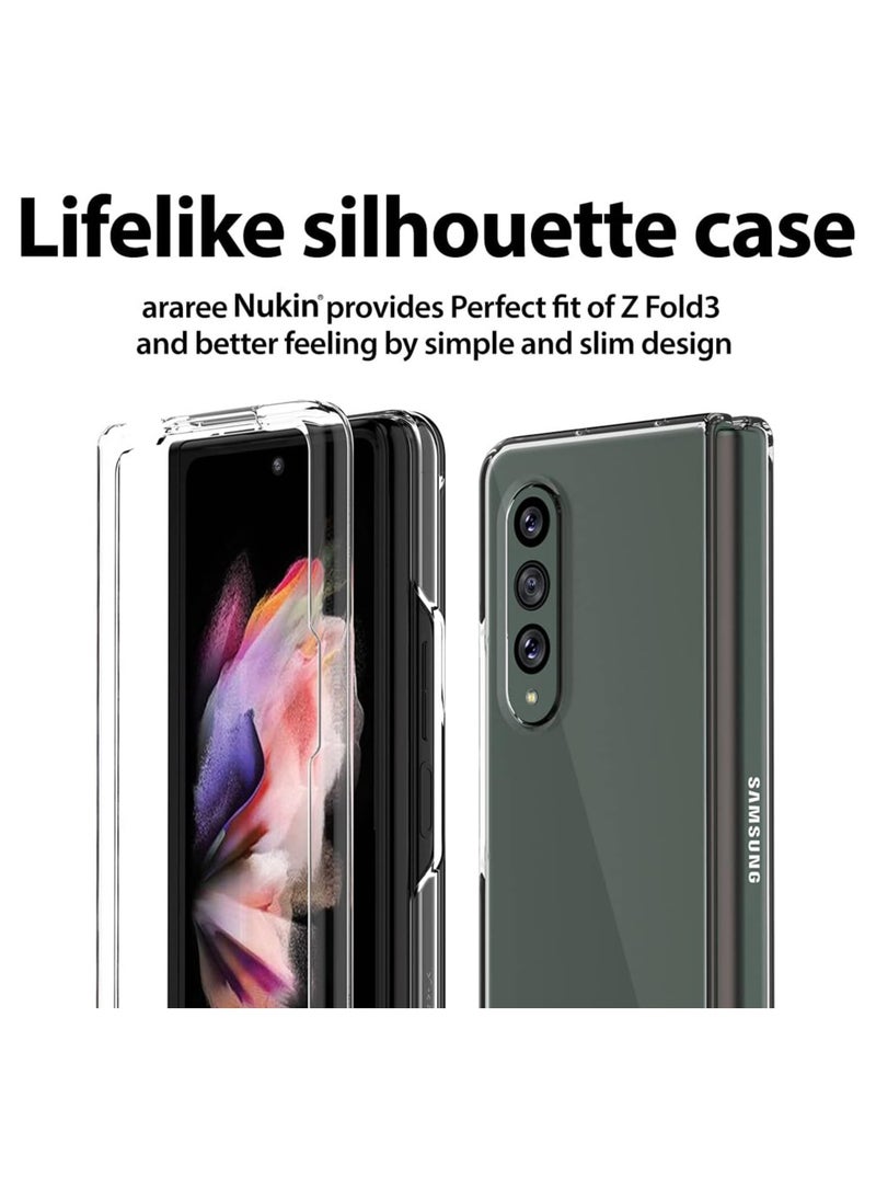 araree araree Nukin Samsung Galaxy Z Fold 3 Case, Clear Case Cover Transparent Ultra Thin Cover Slim Sturdy Hard PC Phone Case Minimalist Solid Sleek Designed for Galaxy Z Fold 3 5G(2021) - Clear  - Image 5
