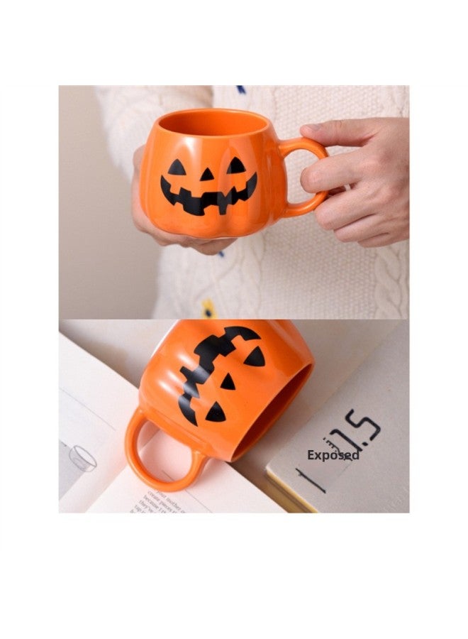 Creative Halloween Gift Pumpkin Ceramic Mug Mug Drinking Water Cup For Male And Female Friends Funny Gift Paper Packaging-Color:Pumpkin Cup Halloween Gift Paper Bag Packaging Comes With A Random Ring-Specification:Standard - Image 5