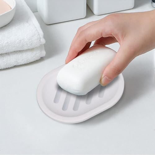 Topsky Soap Dish for Shower 2pcs Soap Dishes Soap Savers for Bar Soap Soap Bar Holder Shower with Drip Tray Plastic Soap Holders with Drain for Kitchen Sink Easy to Clean DryWhite - Image 3