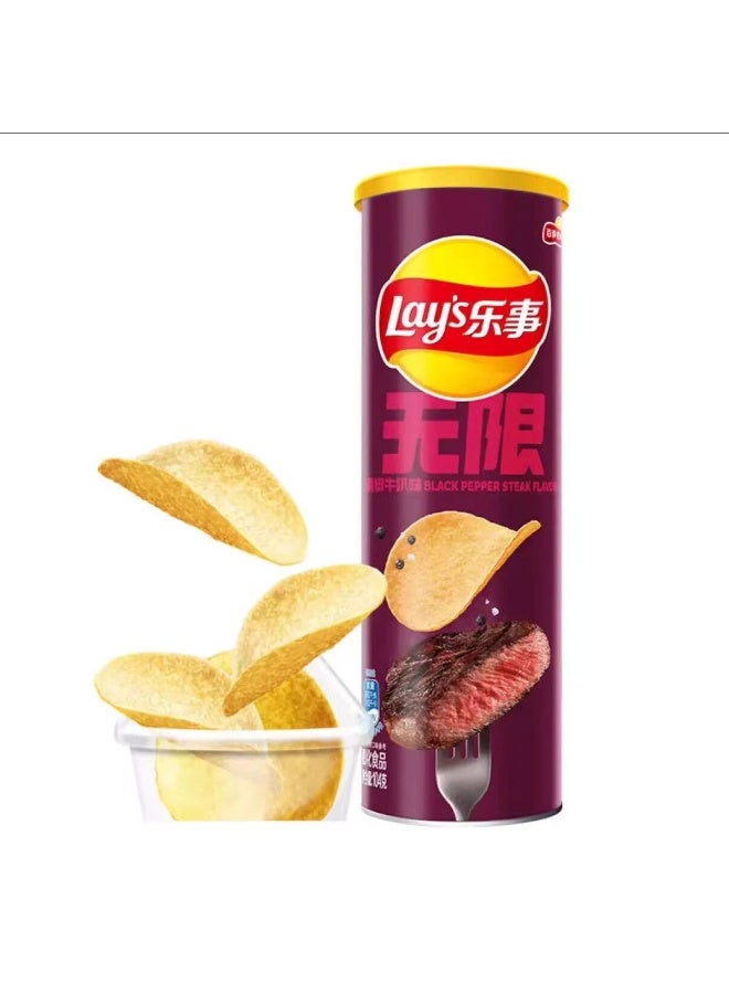 Lay's Potato Chips Black Pepper Steak Flavour Can 90 g