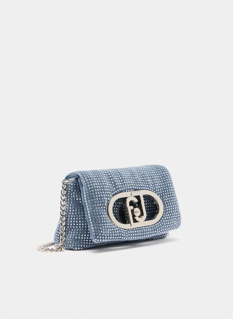 ليو جو حقيبة كروس بودي صغيرة مرصعة بالكريستال