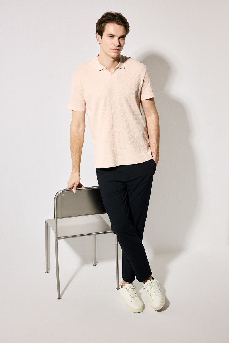 DeFacto Blue Man Tailored Fit Trousers Casual - Image 2