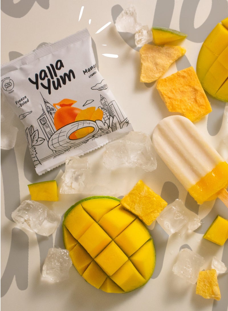 YallaYum Freeze-Dried Mango, 6 Packs of 15g | 100% Fruit, Non-GMO, No Added Sugar, Gluten-Free,No Additives Added, Vegan, Made From 900g Fresh Mango | Healthy Snack for On-the-Go - Image 3