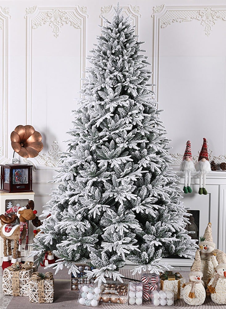 VUCATIN White Christmas Tree Snow Flocked Spruce Snowy Holiday Xmas Tree for Home Easy Assembly Metal Stand (E) - Image 1