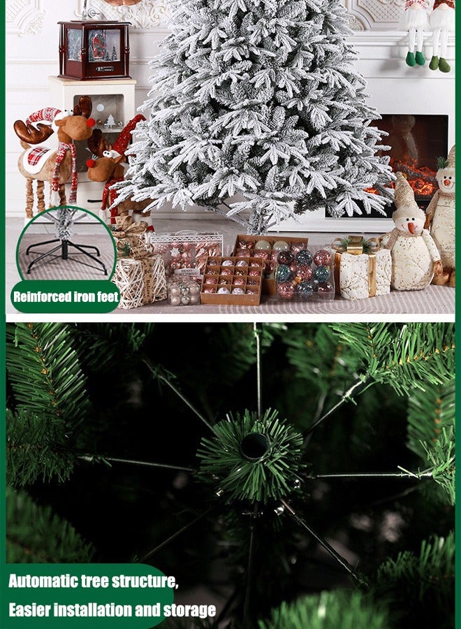 VUCATIN White Christmas Tree Snow Flocked Spruce Snowy Holiday Xmas Tree for Home Easy Assembly Metal Stand (E) - Image 4
