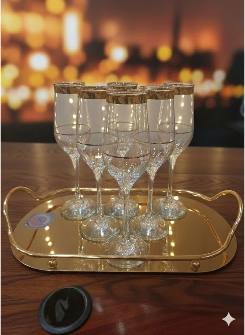 Turkish 6-piece gilded glass set - Image 1