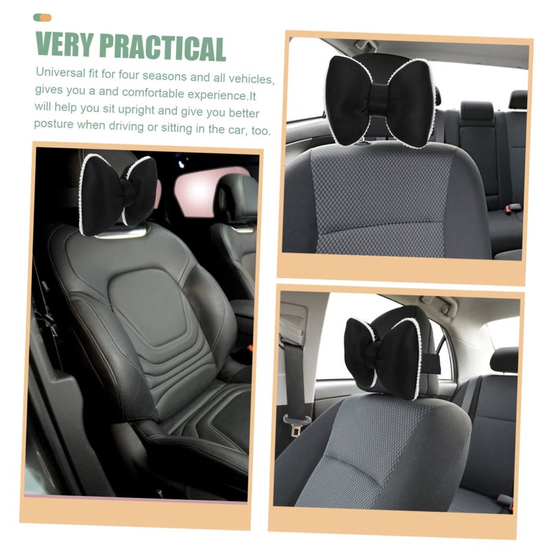 Car Neck Pillow with Lumbar Cushion Bowknot Shaped Breathable Support for Drivers Office Home Use - Image 4
