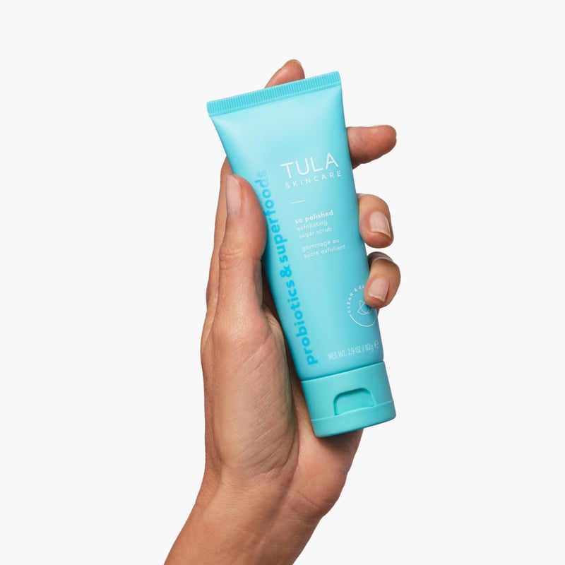 TULA Skin Care So Polished Exfoliating Sugar Scrub - Face Scrub, Gently Exfoliates with Sugar, Papaya, and Probiotic Extracts for a Softer and Radiant-Looking Complexion, 2.9 oz. - Image 3
