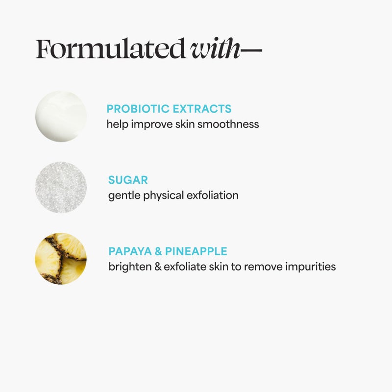 TULA Skin Care So Polished Exfoliating Sugar Scrub - Face Scrub, Gently Exfoliates with Sugar, Papaya, and Probiotic Extracts for a Softer and Radiant-Looking Complexion, 2.9 oz. - Image 4