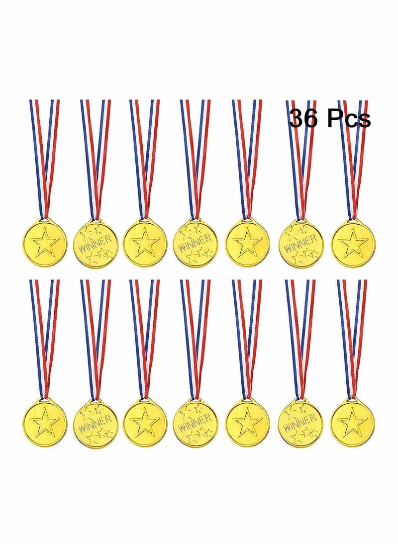 Y&D Winner Medals, 36 Pcs Plastic Medals Gold for Kids with Ribbon Sports Day Children Party Favor Decorations, Competition Awards  - Image 4