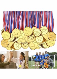 Y&D Winner Medals, 36 Pcs Plastic Medals Gold for Kids with Ribbon Sports Day Children Party Favor Decorations, Competition Awards  - Image 1
