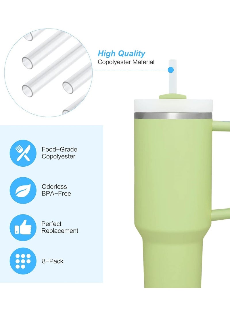 Generic - 6Pack Replacement Straws for Stanley 30/40 oz Tumbler, Reusable Clear Straws Compatible with Stanley Adventure Quencher Travel Mug Cup, Plus Cleaning Brush - Image 1