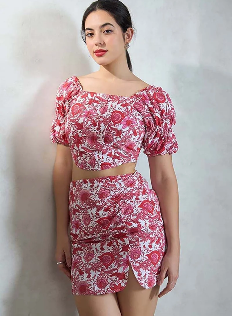 Virgio VIRGIO 100% Cotton Floral Printed Corset Top