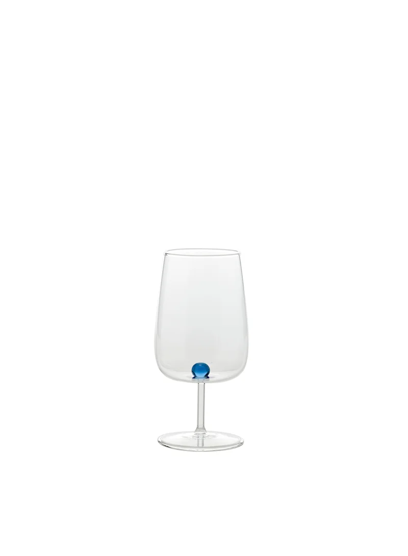 Zafferano Bilia Goblet Transparent, Ball Blue Ø.75x160mm. CL.38