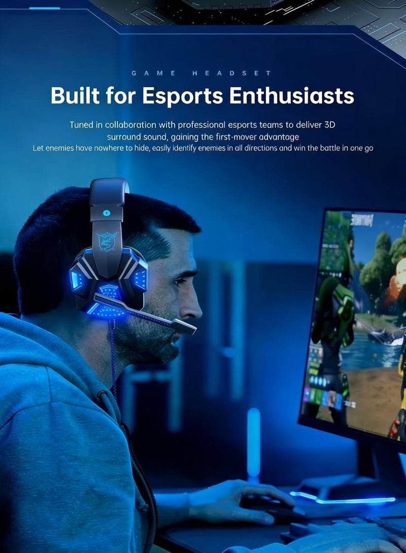 Nestvel Gaming Headset Gift Set with LED Lights, Astronaut Night Light & Dried Flower Bouquet - Best Lucky Premium Gift Box for Gamers, Boys, Men, Birthday & Holiday - Image 4