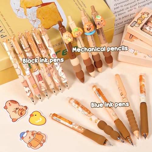 Fimibuke Kids School Supplies for Girls, 36PCS Cute Capybara Stationery Set with Pencil Case Gel Pens Pencils Stickers Notebooks Sticky Note Kawaii Birthday Christmas Gifts for Kindergarten Elementary - Image 5