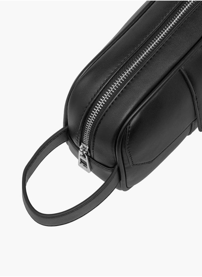 DUCHINI Men Solid Pouch with Wristlet Strap and Zip Closure  - Image 3