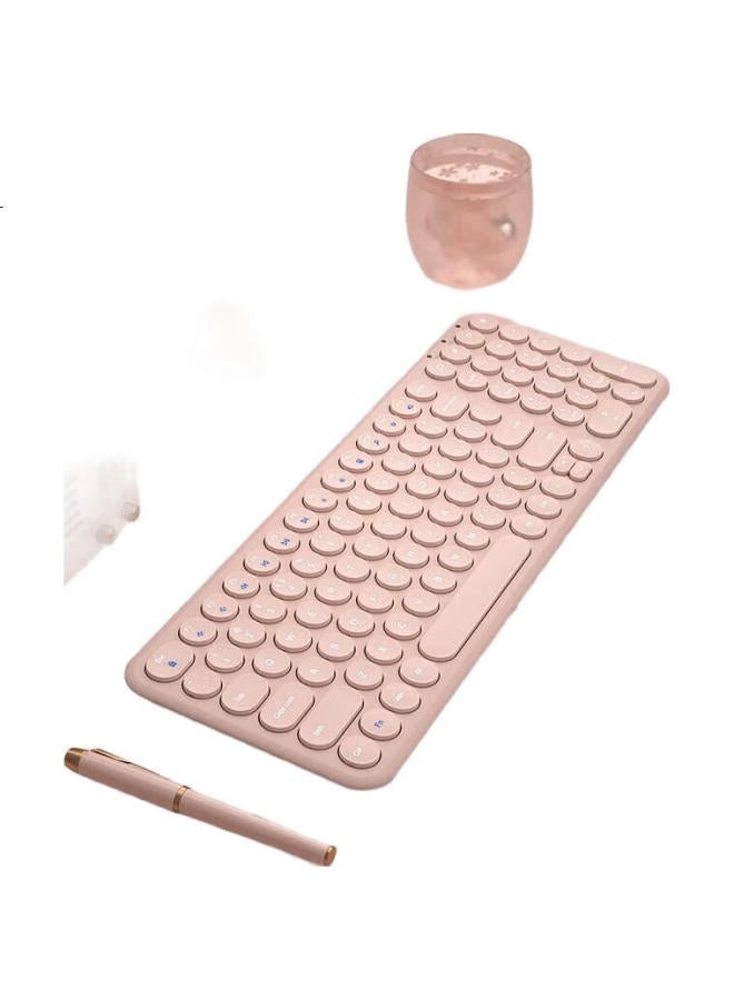 B.O.W Hangshi Hw098Sdl-2 Wireless Keyboard And Mouse Set, Rechargeable Keyboard And Mouse Set, Ultra-Thin Portable, Laptop And Desktop Computer Office Keyboard And Mouse, Pink - Image 2