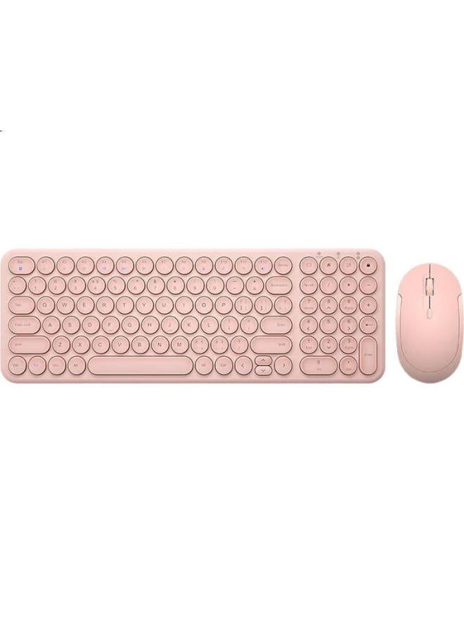 B.O.W Hangshi Hw098Sdl-2 Wireless Keyboard And Mouse Set, Rechargeable Keyboard And Mouse Set, Ultra-Thin Portable, Laptop And Desktop Computer Office Keyboard And Mouse, Pink - Image 3