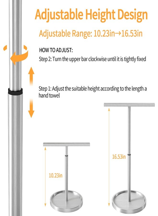 STWWO حامل مناشف اليد STWWO، حامل مناشف يد على شكل حرف T يُوضع على سطح الطاولة للحمام والمطبخ، حامل مناشف يد قابل للتعديل، ذهبي - Image 2