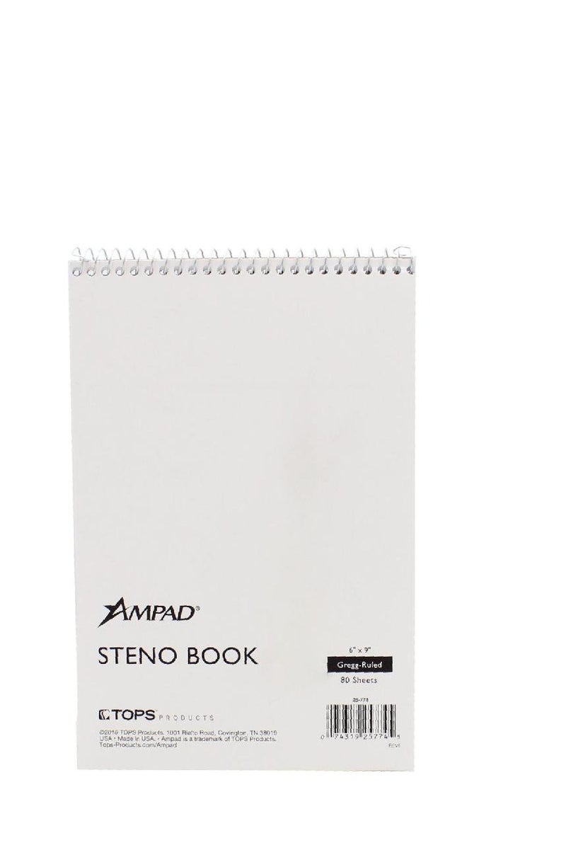 Ampad Steno Notebook Recycled6 X 9 in160 Pages (80 Sheets)Gregg Ruled