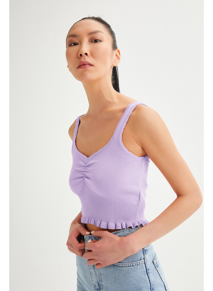 Açelya Okcu - Azalea Okcu Mercerized Bustier with Openwork Edge - Image 1