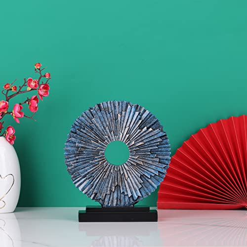 DOVDOV Blue Home Decor Sculpture, Unique Round line Statue, Modern Home Decor, Decorative Panel Statue for Living Room tv Cabinet, Office, Bedroom, Dining Table Center Blue Decor - Image 4