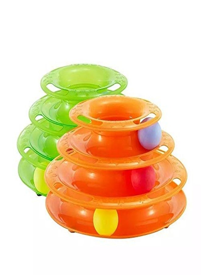 Petlicious & More Interactive Tower of Tracks Plastic 3 Layer Pet Game Entertainment Turntable with Colorful Ball Toy for Cats (Color May Vary, Pack of One) - Image 5