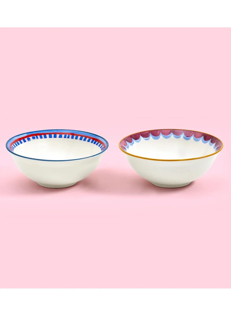 eleanor bowmer Eleanor Bowmer Electric Coast Set Of 2 Nibble Bowls Sun & Lips