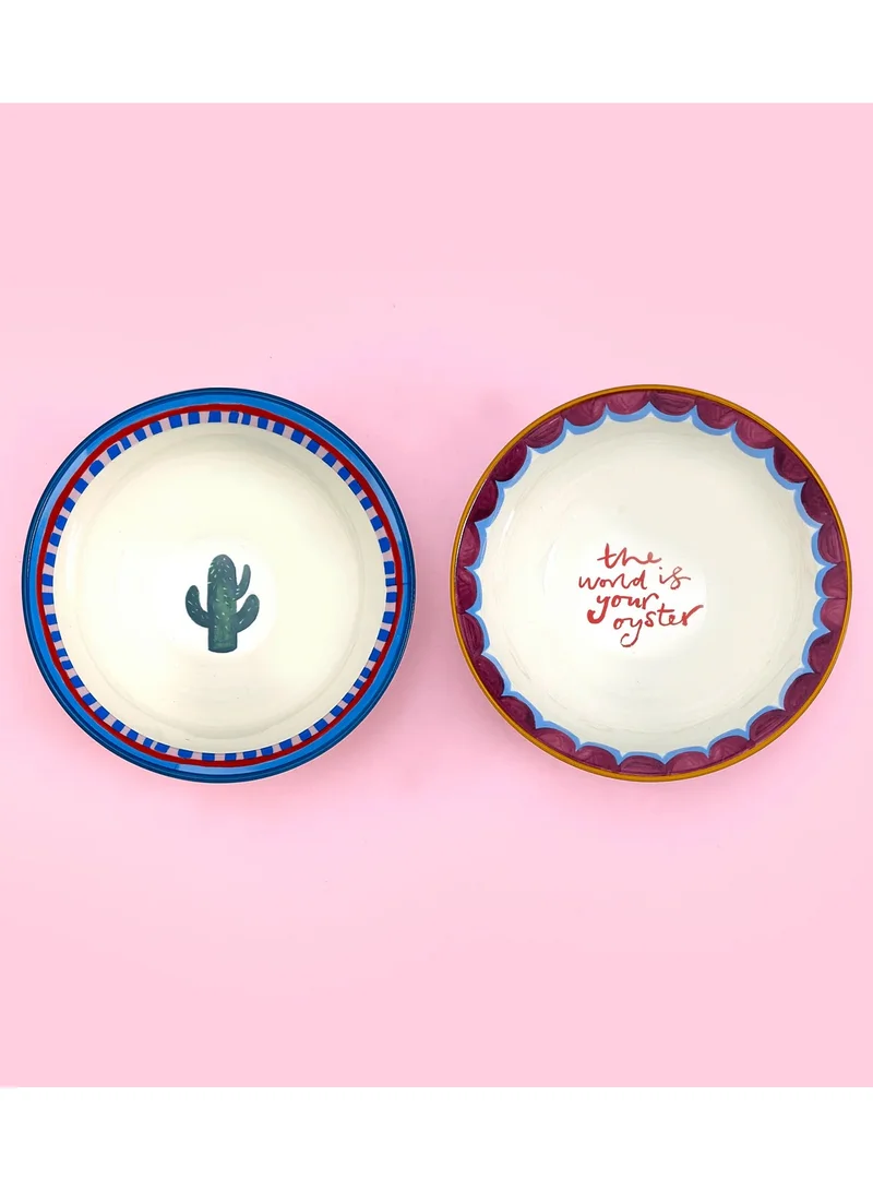 eleanor bowmer Eleanor Bowmer Electric Coast Set Of 2 Nibble Bowls Sun & Lips