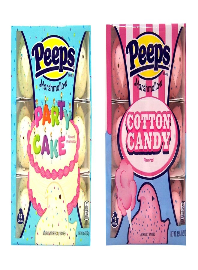 Needzo Peeps Easter Party Cake and Cotton Candy Flavored Marshmallows, 4.5 Ounce, Pack of 2 - Image 1