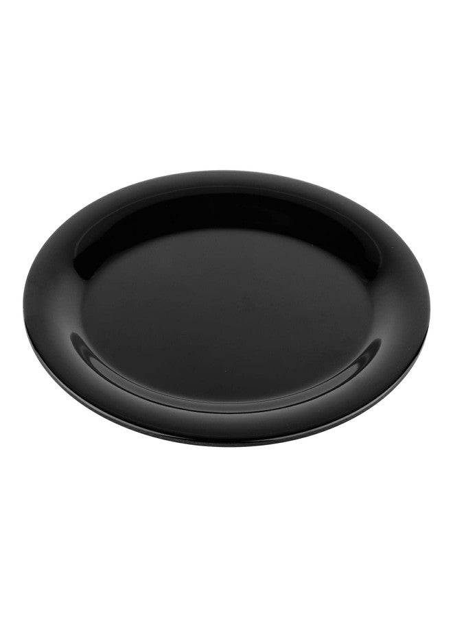 GET OP-950-BK Melamine Oval Serving Platter / Dinner Plate, 9.75" x 7.25", Black (Set of 12) - Image 1