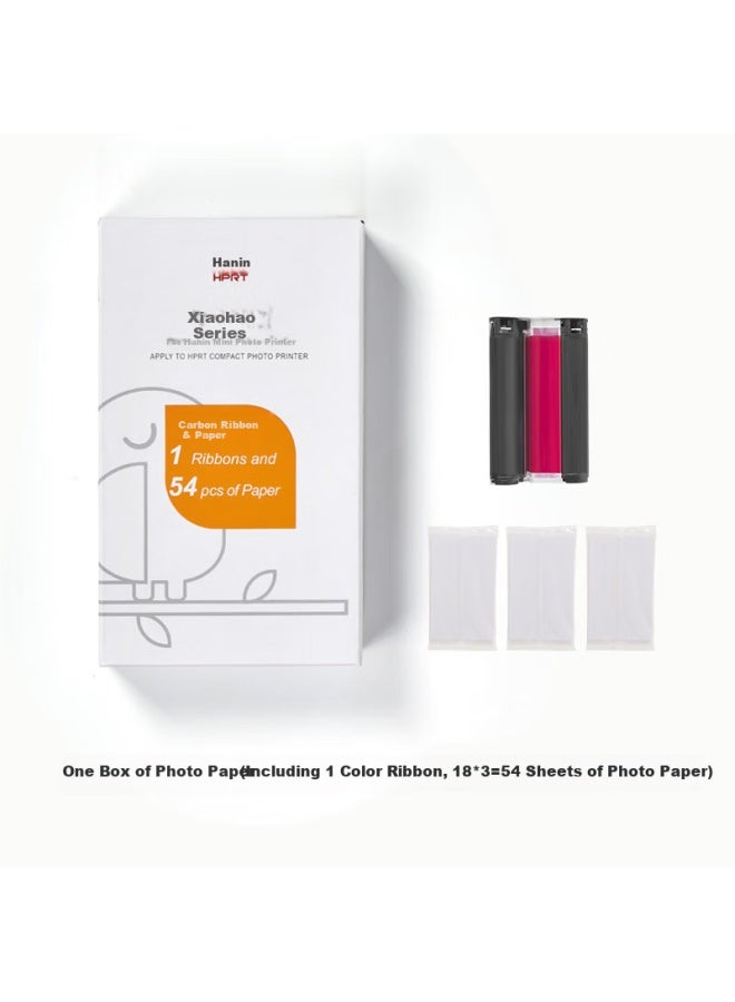 Hprt Cp4000l Photo Printer Original Six-inch Thermal Dye Sublimation Photo Paper, 54 Sheets + 1 Ribbo - Image 3