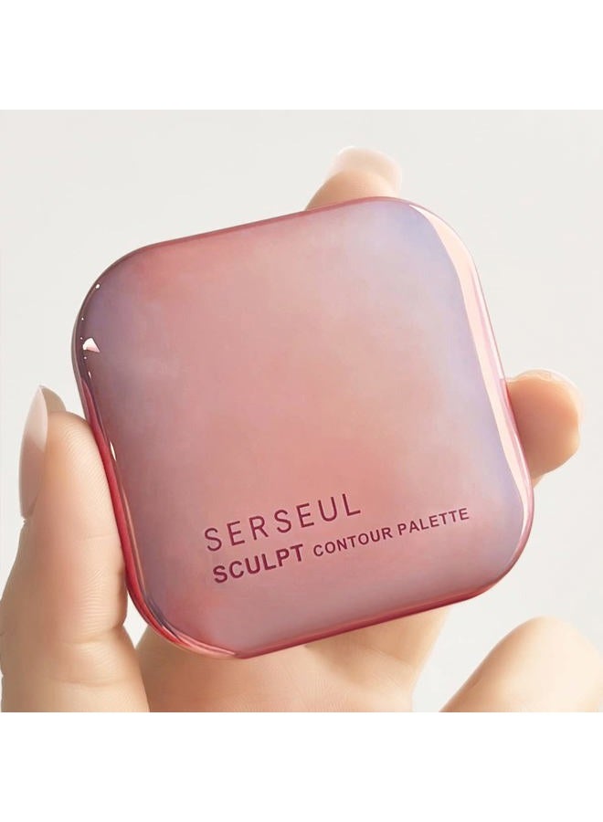 SERSEUL Face Sculpting Contour Powder, Matte Finish Contour Palette,Smooth Face Bronzing Pressed Powder, On the Go Contour Makeup Palette, cool toned Contour Shadow Powder for Light Skins - Image 5