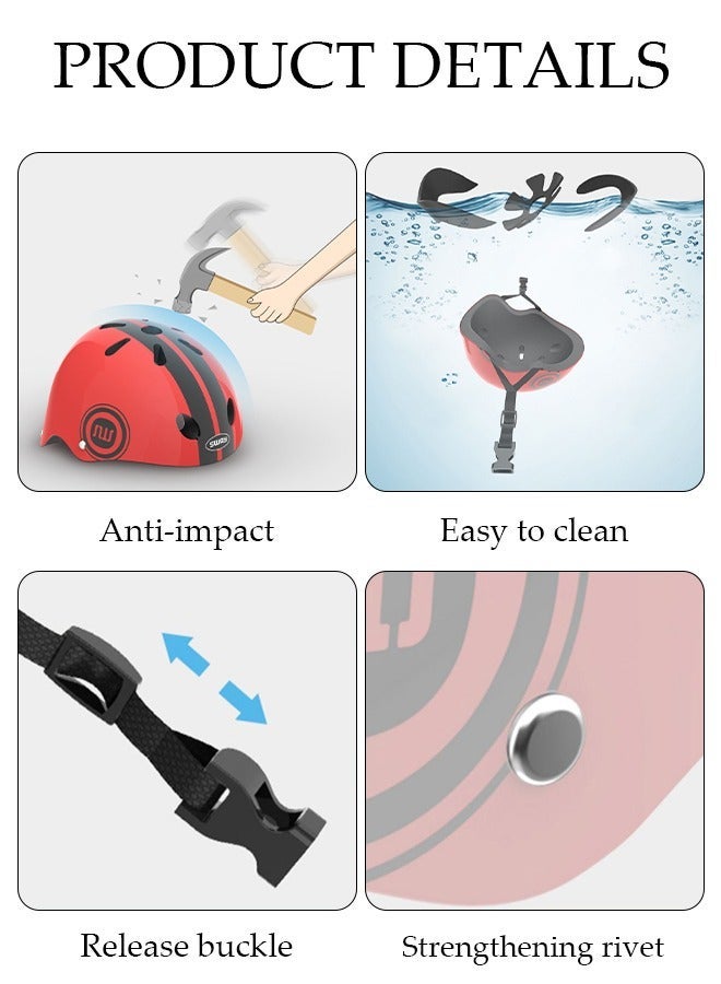 DUNISO 7-Piece Kids Safety Sports Gear Set Include A Pair of Knee Pads Elbow Guard Palm Protector and A Helmet for Outdoor Sports Skateboard Roller Skating - Image 3