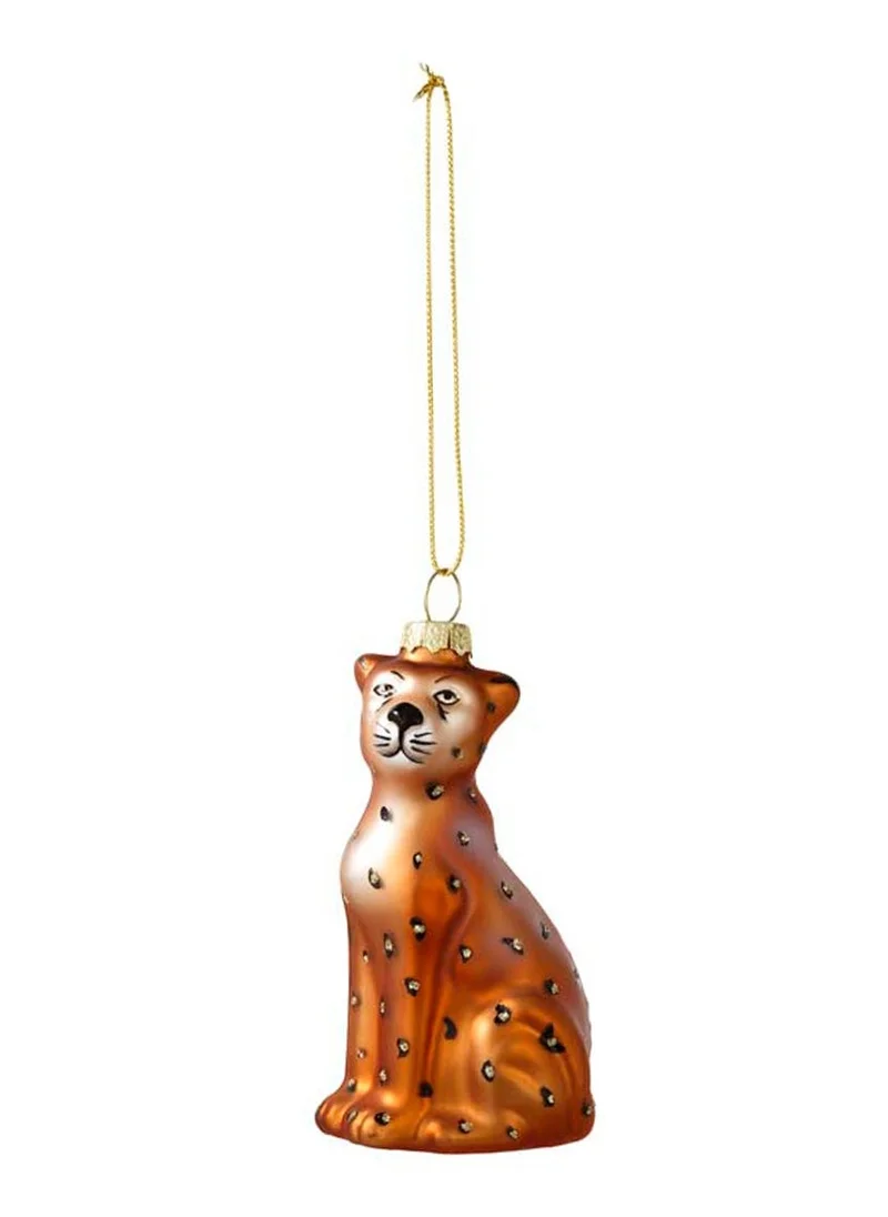 Talking Tables Leopard Glass Tree Decoration