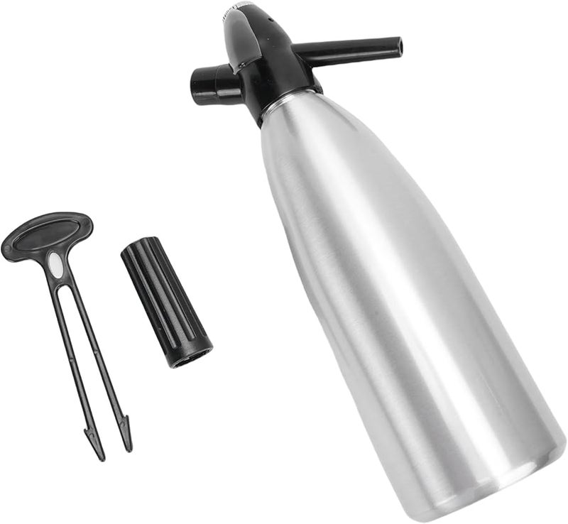 Portable Soda Siphon Sparkling Water Maker 1L Aluminum Machine For Home Bar DIY Drinks - Image 2