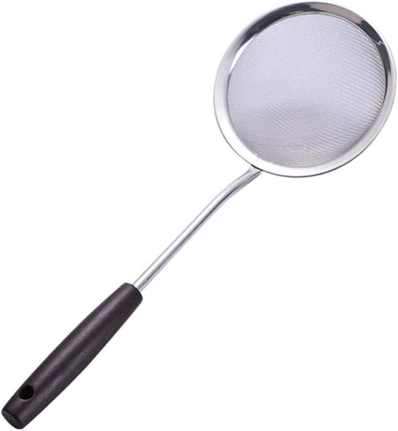 Long Wooden Handle Strainer Ladle For Frying Kitchen Tool Comfortable Grip Random Color - Image 2