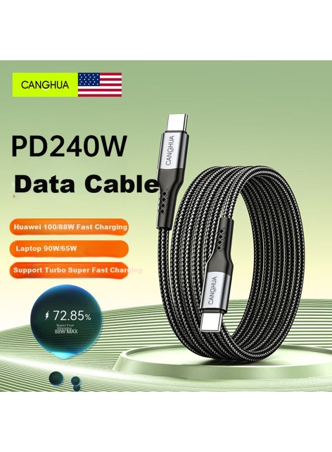 Canghua Pd240w كابل شاحن مزدوج من النوع Type-c تيار 6a شحن سريع Ctoc متوافق مع 90w/88w/66w لهواوي Mate 70 Pro/Pura 70 هاتف Honor - Image 1
