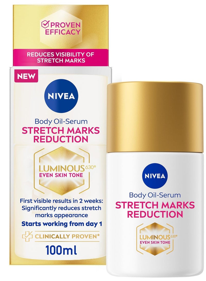 Nivea Body Oil-Serum STRETCH MARKS REDUCTION LUMINOUS 630 EVEN SKIN TONE 100ml - Image 1