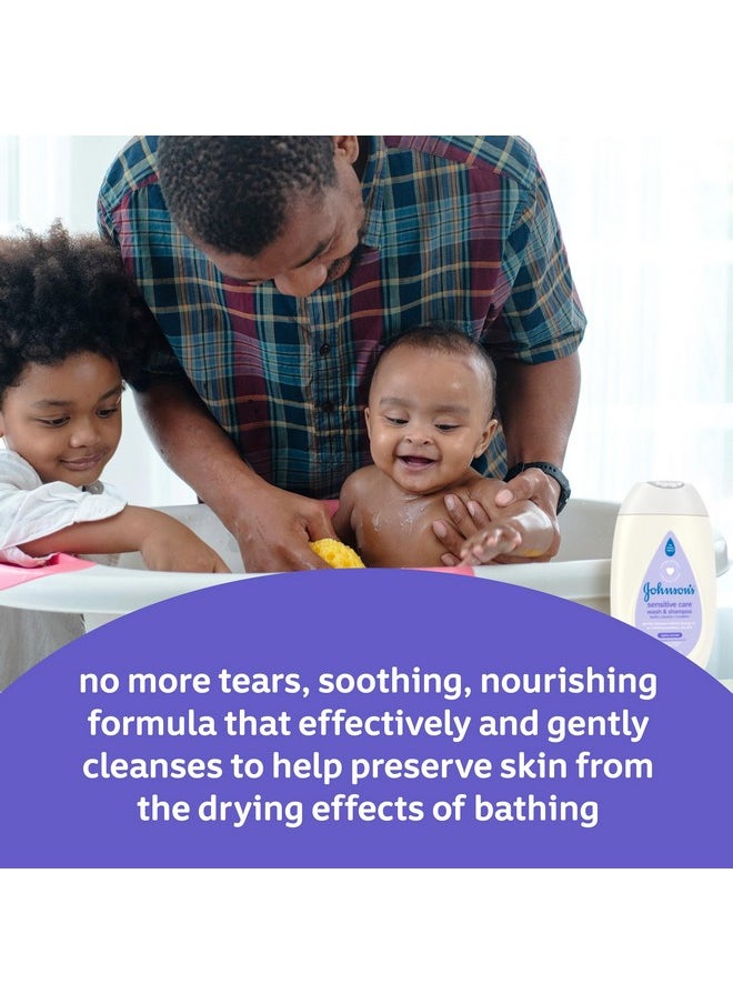 Johnson's Baby - Sensitive Care Baby Body Wash & Shampoo Daily Moisturizing 2In1 Baby Wash & Shampoo To Gently Cleanse Dry Sensitive Skin Lightly Scented Tearfree Hypoallergenic 13.6 Fl. Oz - Image 1