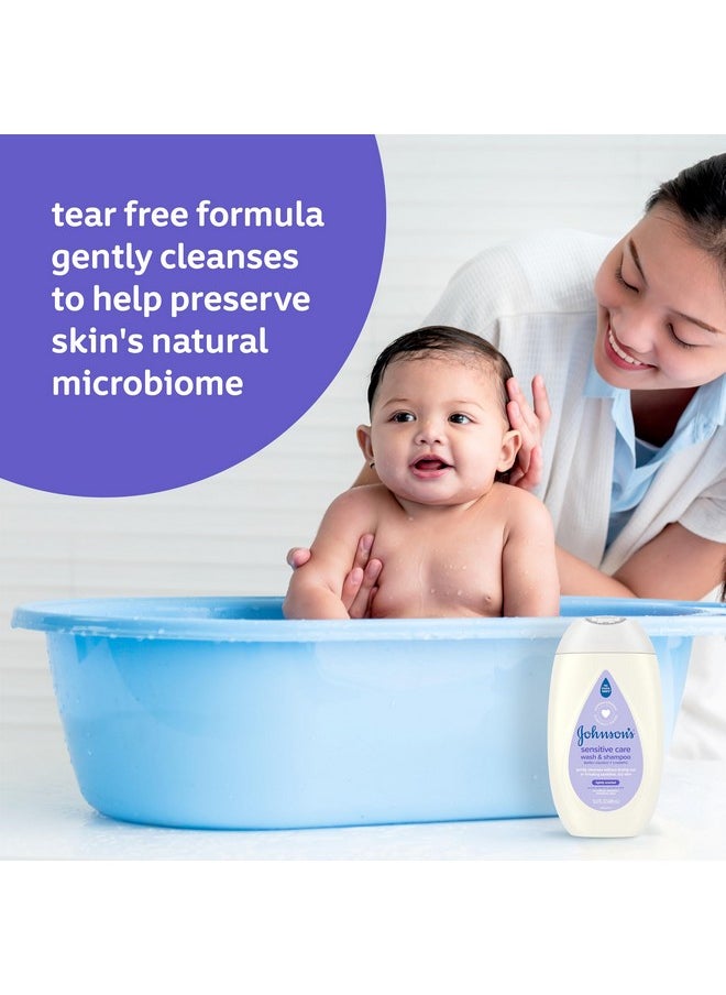 Johnson's Baby - Sensitive Care Baby Body Wash & Shampoo Daily Moisturizing 2In1 Baby Wash & Shampoo To Gently Cleanse Dry Sensitive Skin Lightly Scented Tearfree Hypoallergenic 13.6 Fl. Oz - Image 1