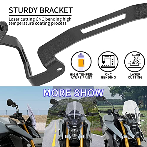 Lorababer Motorcycle Windshield Deflector with Mounting Bracket Windscreen Fit for GSX-S1000 S950 GSXS1000 GSXS950 2021 2022 2023 2024 2025 Double Bubble Wind Shield Screen Visor, Smoke - Image 3