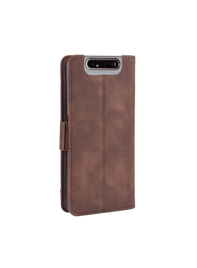 زبون جراب لهاتف Galaxy A80 / A90 بتصميم محفظة من الجلد بنمط جلد العجل، مع فتحة بطاقة منفصلة - Image 3